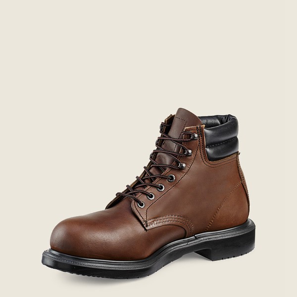 Red Wing Safety Bot Erkek - Supersole® - 6-Inch Toe - Koyu Kahverengi - 49WTEKJRO